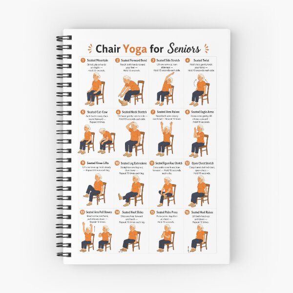 Item preview, Chair Yoga Chart For Seniors Over 60, Chair Yoga Exercises Chart For Seniors, Chair Yoga Workout Chart For Seniors  designed and sold by PaulaSpringArt.