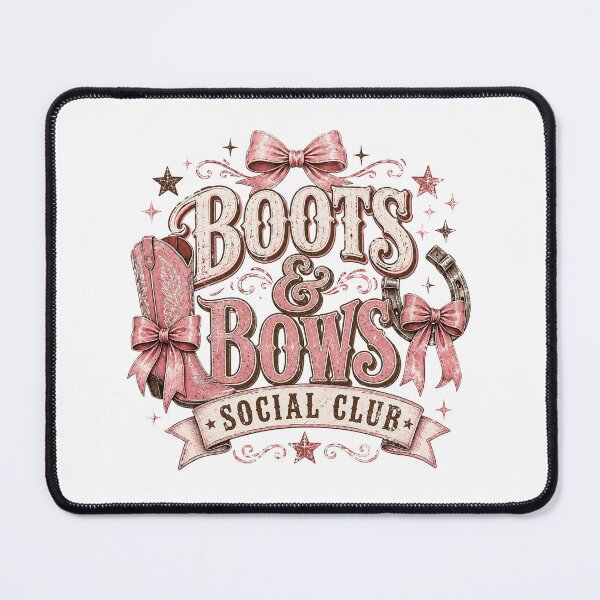 Item preview, Cowgirl boots and bows badge designed and sold by Side Quest Co..