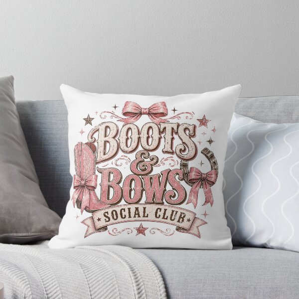 Item preview, Cowgirl boots and bows badge designed and sold by Side Quest Co..
