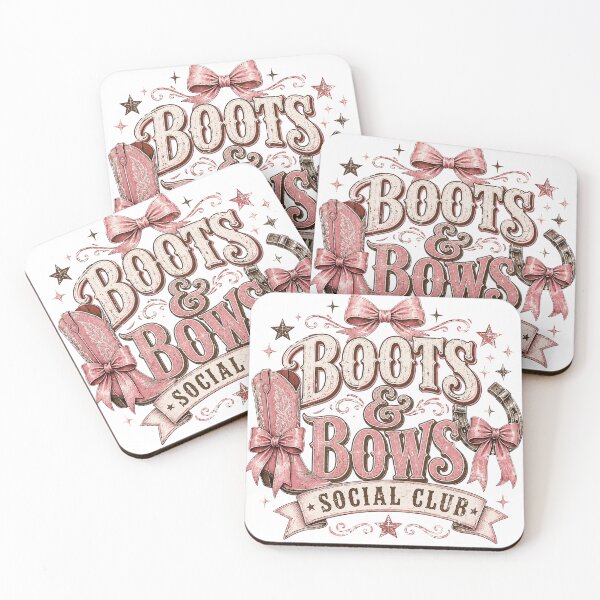 Item preview, Cowgirl boots and bows badge designed and sold by Side Quest Co..