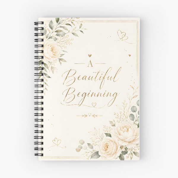 Item preview, A Beautiful Beginning – Elegant Floral Wedding Quote Design designed and sold by blankTeeShirt.