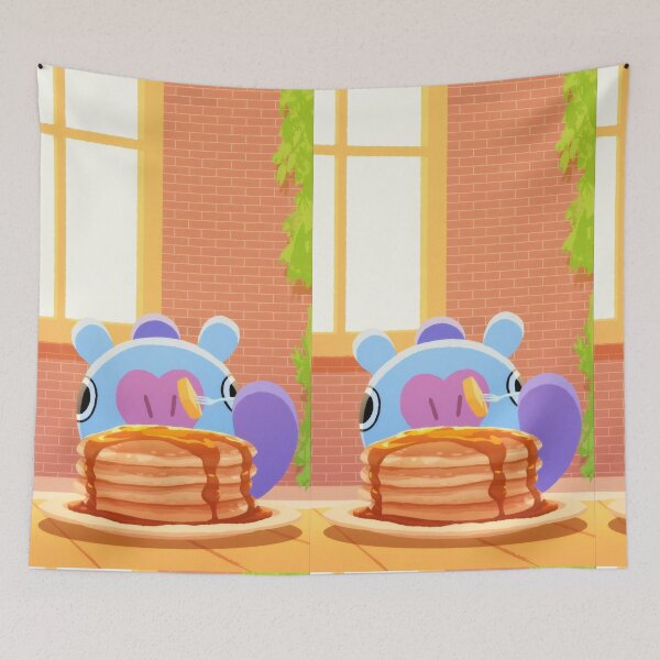 Item preview, Cute Chibi Blue Animal Breakfast - Kawaii Pancakes Cafe Sticker designed and sold by Billy Morfo™.