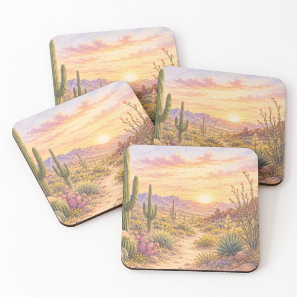 Item preview, Desert Sunset Colored Pencil Art designed and sold by 0606PM.