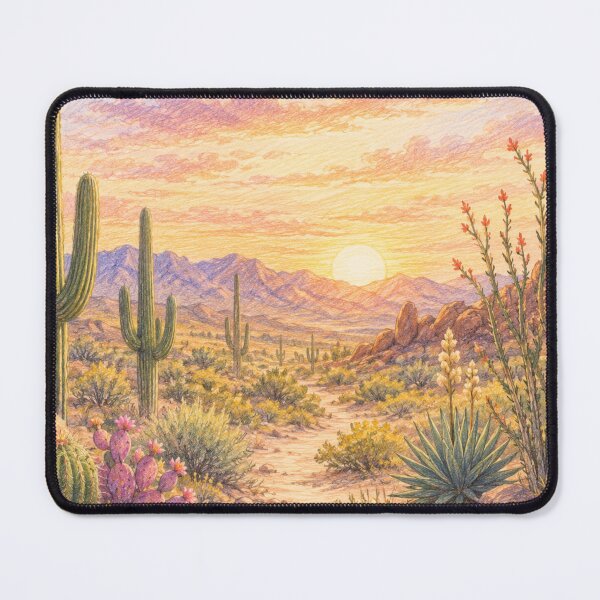 Item preview, Desert Sunset Colored Pencil Art designed and sold by 0606PM.