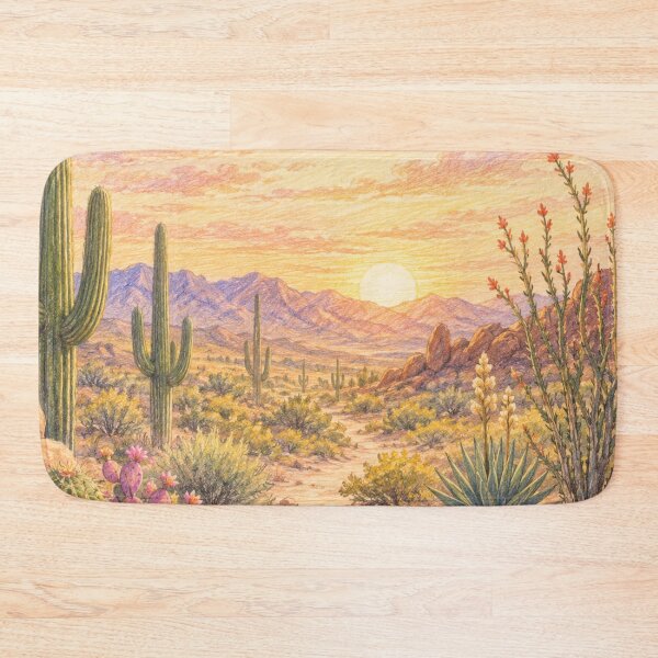 Item preview, Desert Sunset Colored Pencil Art designed and sold by 0606PM.