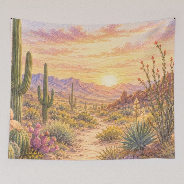 Item preview, Desert Sunset Colored Pencil Art designed and sold by 0606PM.