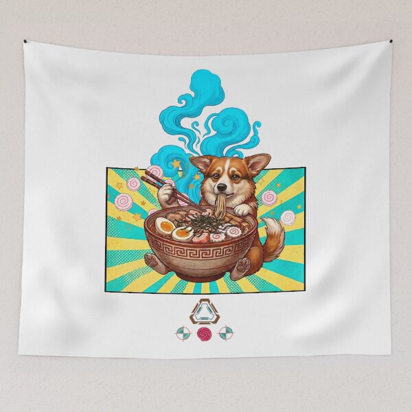 Item preview, Corgi in a Ramen Bowl – Kawaii Noodle Pup Art designed and sold by m-yoga-store.