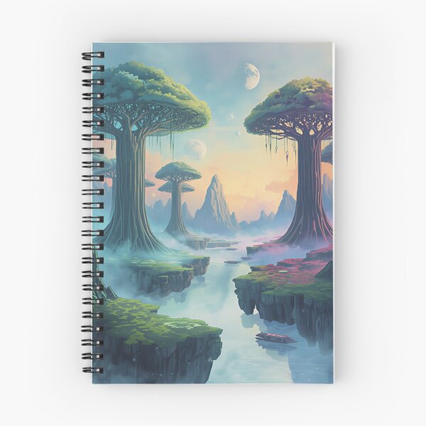 Item preview, Watercolor Bioluminescent Sky Forest Alien Valley designed and sold by Luminous Wilds.