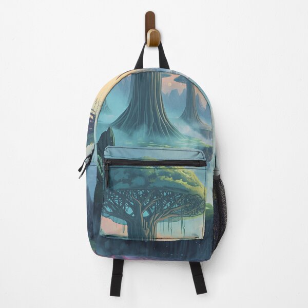 Item preview, Watercolor Bioluminescent Sky Forest Alien Valley designed and sold by Luminous Wilds.