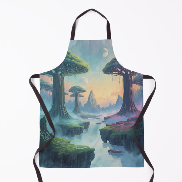 Item preview, Watercolor Bioluminescent Sky Forest Alien Valley designed and sold by Luminous Wilds.