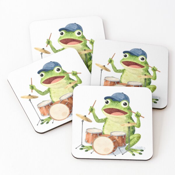 Item preview, Drumming Frog Groove – Funny Animal Music Vibes designed and sold by Muayad Al-Farhan.
