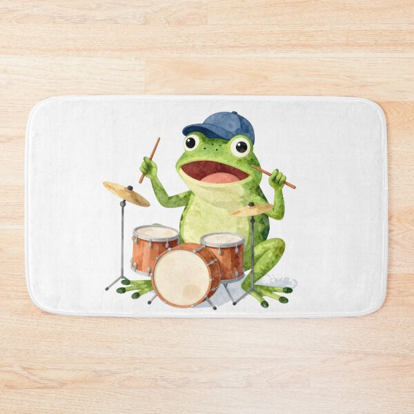 Item preview, Drumming Frog Groove – Funny Animal Music Vibes designed and sold by Muayad Al-Farhan.