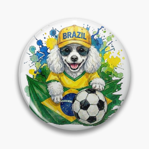 Item preview, Poodle white World Cup Brazil Suppawter designed and sold by The Suppawters.