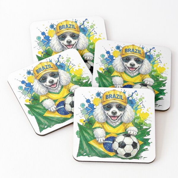 Item preview, Poodle white World Cup Brazil Suppawter designed and sold by The Suppawters.