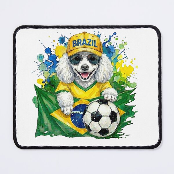 Item preview, Poodle white World Cup Brazil Suppawter designed and sold by The Suppawters.