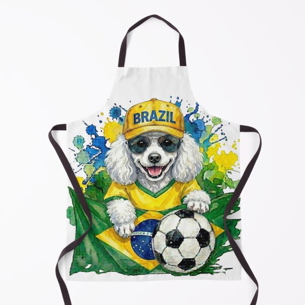 Item preview, Poodle white World Cup Brazil Suppawter designed and sold by The Suppawters.