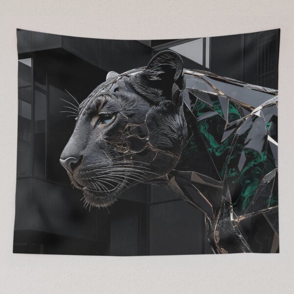 Item preview, Low Poly Geometric Black Panther Art designed and sold by IntelliMindDesigns.