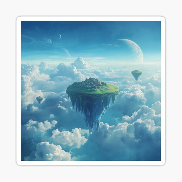 Item preview, Watercolor Floating Coral Sky Ocean Landscape designed and sold by Luminous Wilds.