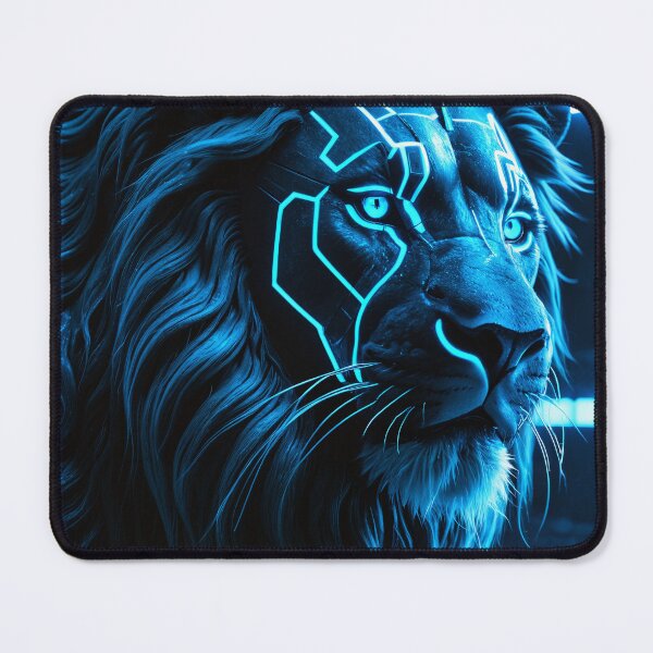 Item preview, Cybernetic Lion with Glowing Neon faceplates designed and sold by PixelFlowArt.