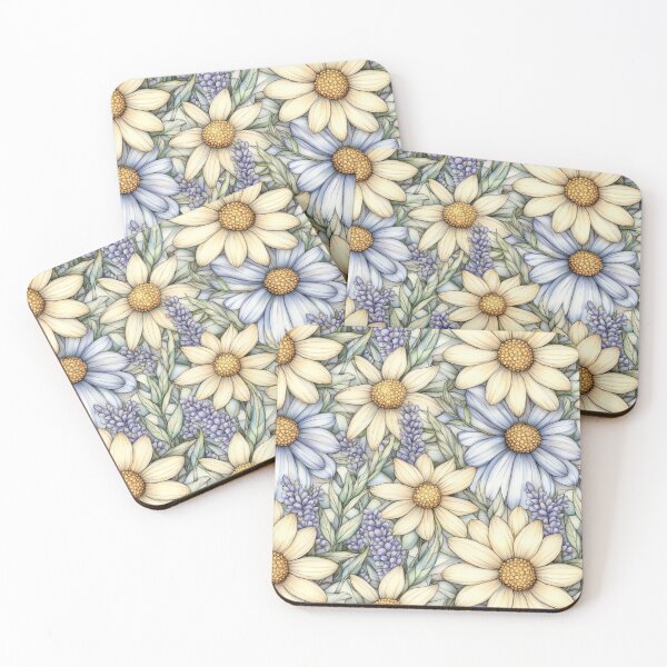 Item preview, Daisy Lavender Botanical Floral Pattern designed and sold by Canvas-Whispers.
