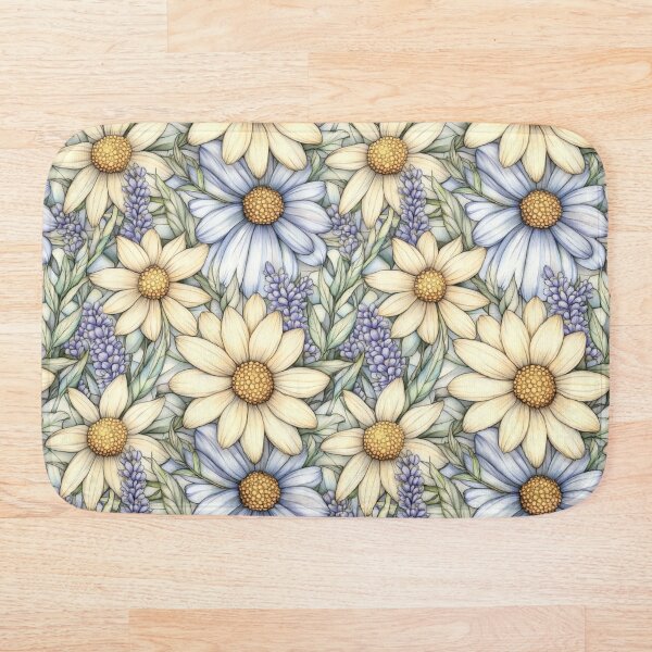 Item preview, Daisy Lavender Botanical Floral Pattern designed and sold by Canvas-Whispers.