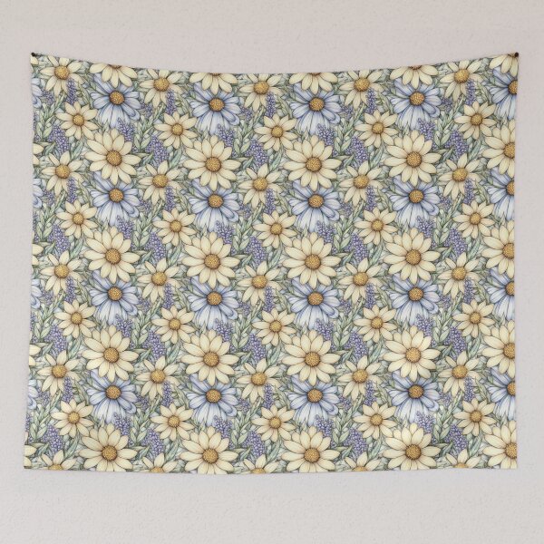 Item preview, Daisy Lavender Botanical Floral Pattern designed and sold by Canvas-Whispers.