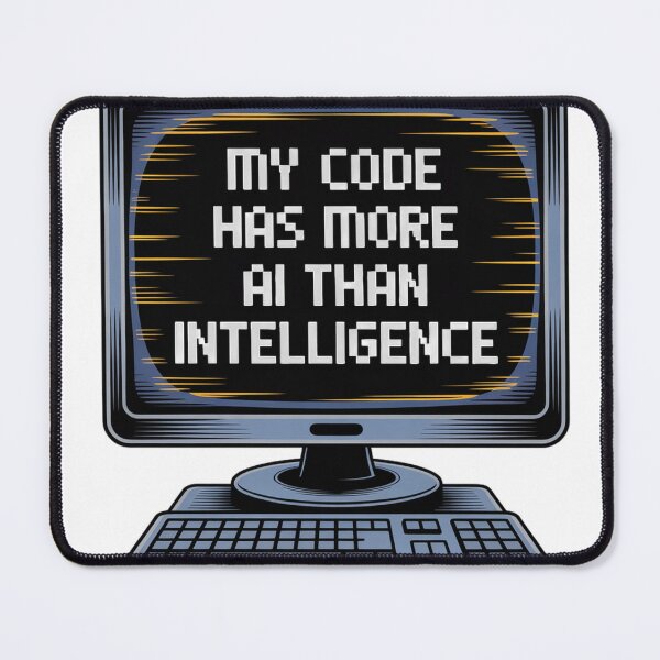 Item preview, My Code Has More AI Than Intelligence Retro Computer designed and sold by Bianca Oltean.
