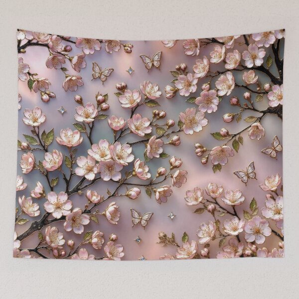 Item preview, Delicate Cherry Blossom Branch Floral Art designed and sold by IntelliMindDesigns.