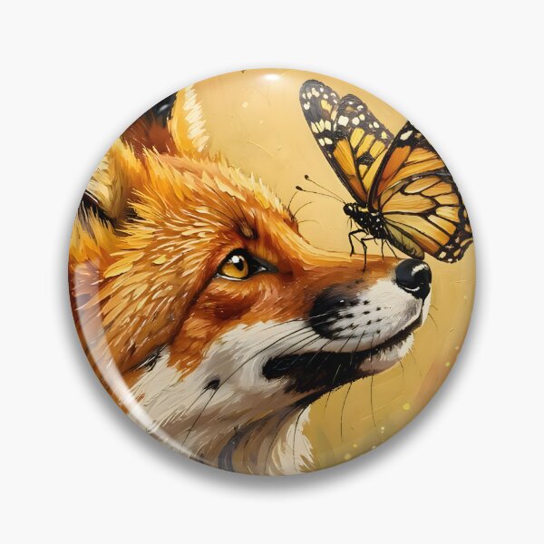 Item preview, Autumn Fox and Monarch Butterfly - Impasto Oil Painting designed and sold by Selena-V.