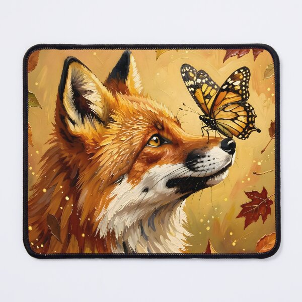 Item preview, Autumn Fox and Monarch Butterfly - Impasto Oil Painting designed and sold by Selena-V.