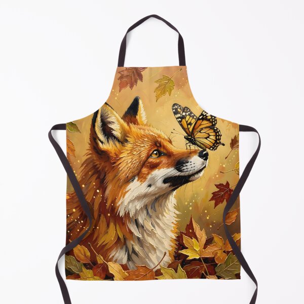 Item preview, Autumn Fox and Monarch Butterfly - Impasto Oil Painting designed and sold by Selena-V.