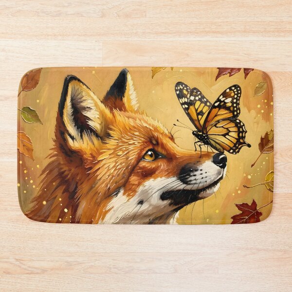 Item preview, Autumn Fox and Monarch Butterfly - Impasto Oil Painting designed and sold by Selena-V.