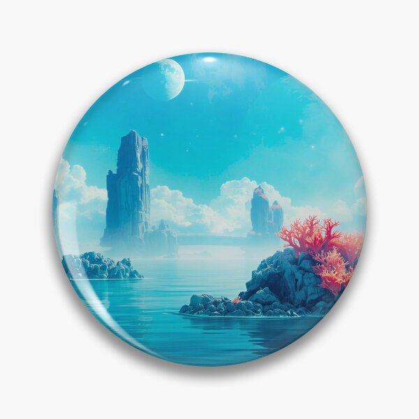 Item preview, Floating Coral Archipelago Watercolor Alien Landscape designed and sold by Luminous Wilds.