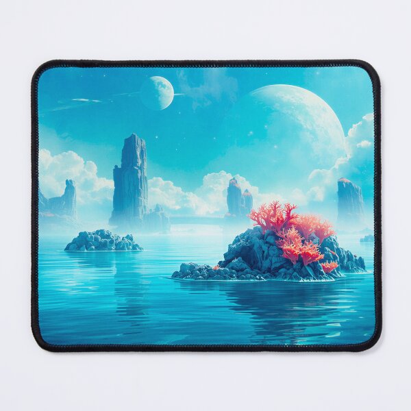 Item preview, Floating Coral Archipelago Watercolor Alien Landscape designed and sold by Luminous Wilds.