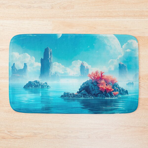 Item preview, Floating Coral Archipelago Watercolor Alien Landscape designed and sold by Luminous Wilds.