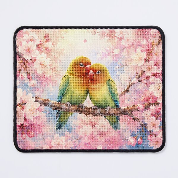 Item preview, Geometric Style Lovebirds & Sakura Floral Design designed and sold by A-C-G.