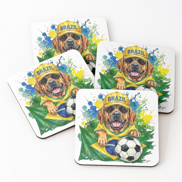 Aperçu de l'œuvre Fila Brasileiro Coupe du monde du Mastiff brésilien Supporter Brésil créée et vendue par The Suppawters.