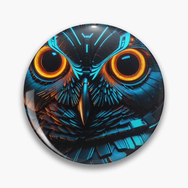 Item preview, Cybernetic Owl with Glowing Neon Circuitry designed and sold by PixelFlowArt.