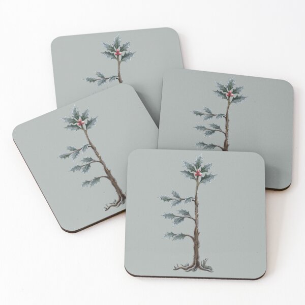 Item preview, Frosted Winter Holly British Folklore Art Cottagecore Yule Ogham Rune designed and sold by Englandbear.
