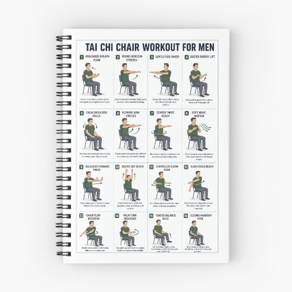 Item preview, Tai Chi Chair Workout For Men, Tai Chi Chair Chart For Men, Tai Chi Exercise Chart For Men designed and sold by WoleArt.