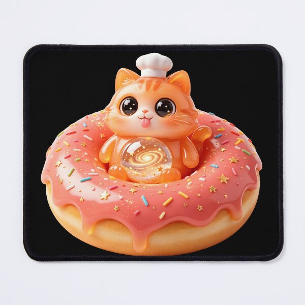 Item preview, Emerald Cat - Sweet Glazed Dream: The Starry Donut Baker designed and sold by ABYSSLAB.