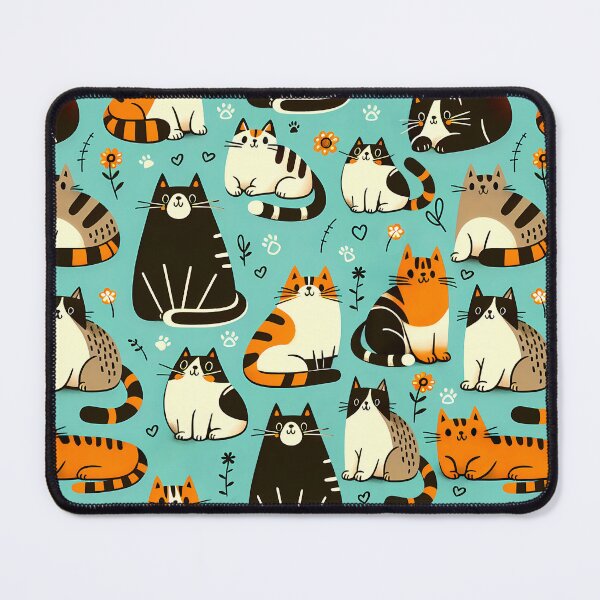 Item preview, Cute Cartoon Cat Pattern Design designed and sold by Canvas-Whispers.