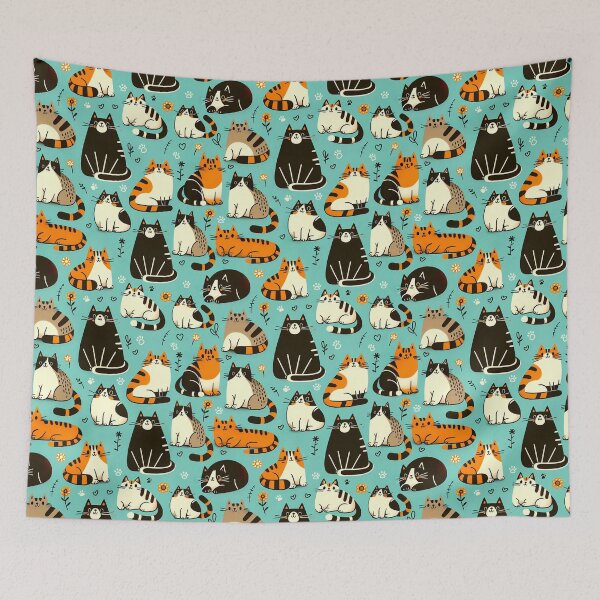 Item preview, Cute Cartoon Cat Pattern Design designed and sold by Canvas-Whispers.