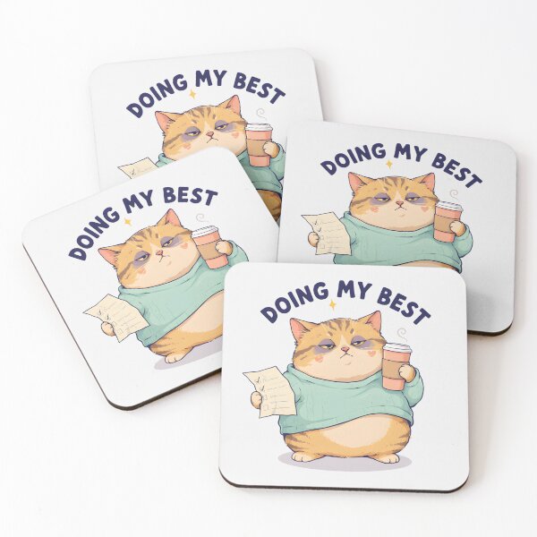 Item preview, Doing My Best Cat Shirt – Funny Tired Cat Meme Introvert T-Shirt & Sticker designed and sold by ZyxDes.