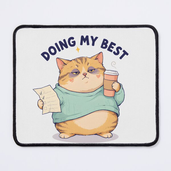 Item preview, Doing My Best Cat Shirt – Funny Tired Cat Meme Introvert T-Shirt & Sticker designed and sold by ZyxDes.