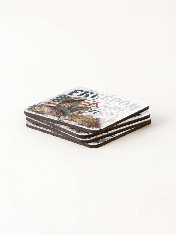 Thumbnail 4 of 5, Coasters (Set of 4), Freedom Rides Here designed and sold by RMDesignsPH.