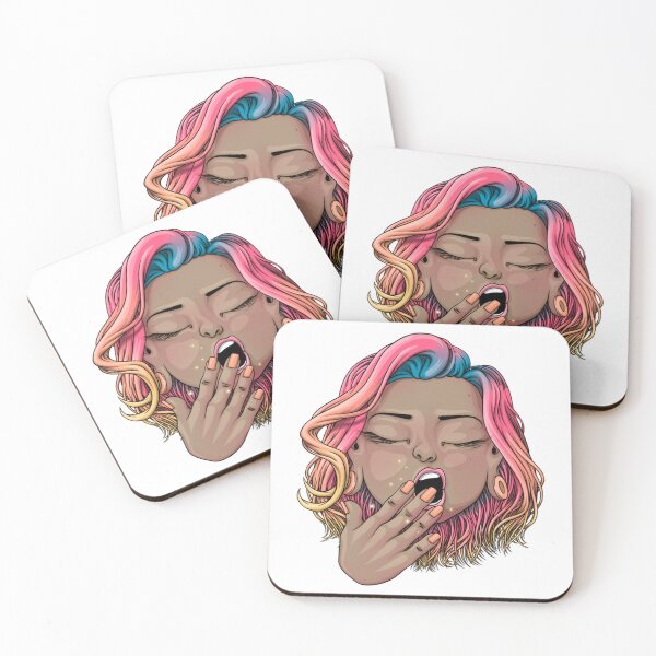 Item preview, Reva Prisma Yawning Face Tired Morning Emoji Art designed and sold by Loviillustratio.