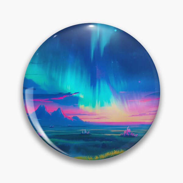 Item preview, Aurora Crystal Plains Alien Watercolor Landscape designed and sold by Luminous Wilds.