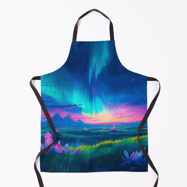 Item preview, Aurora Crystal Plains Alien Watercolor Landscape designed and sold by Luminous Wilds.