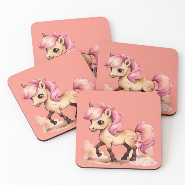 Item preview, Cute Pink Pony – Kawaii Watercolor Horse for Kids. designed and sold by NewtBoo.